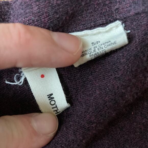 Purple cardigan with strappy back Moth Anthropologie preppy dark academia - Picture 4 of 4